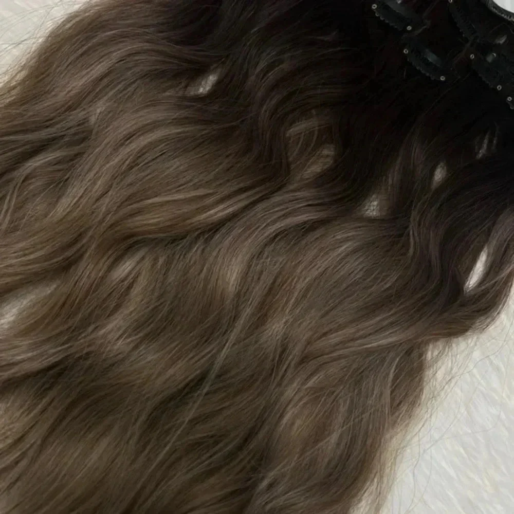 24 In Ombre Hair Style Clip in Hair Extensions Brown to Light Blonde wat…